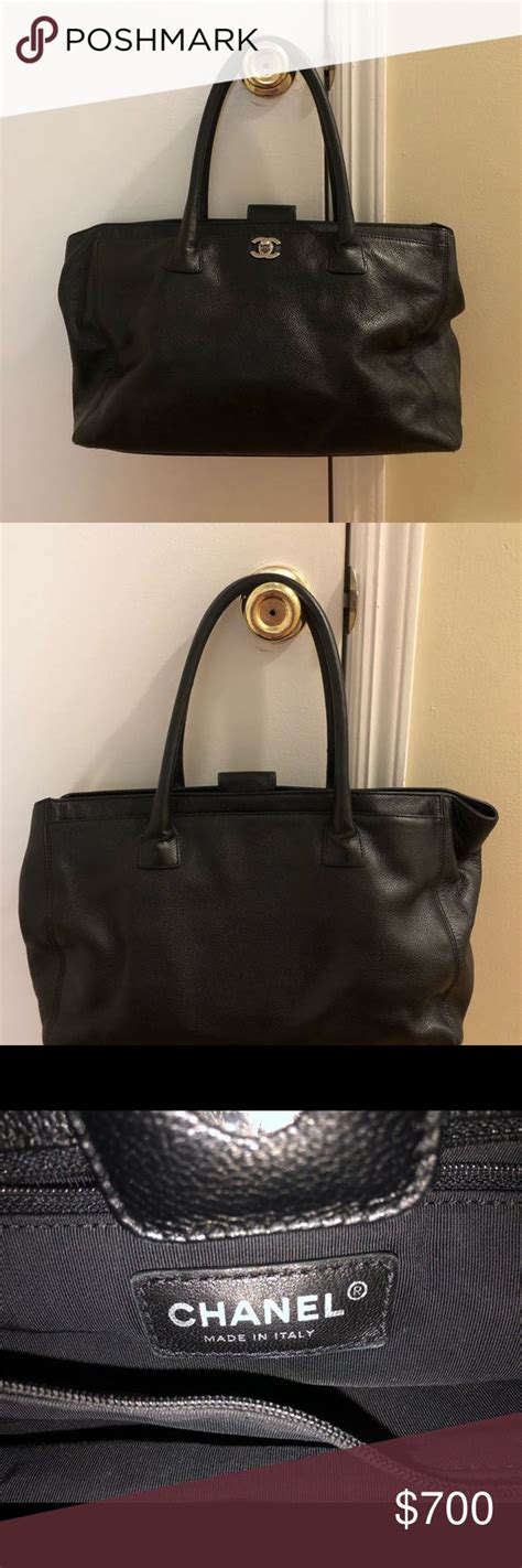 chanel black leather handbag close